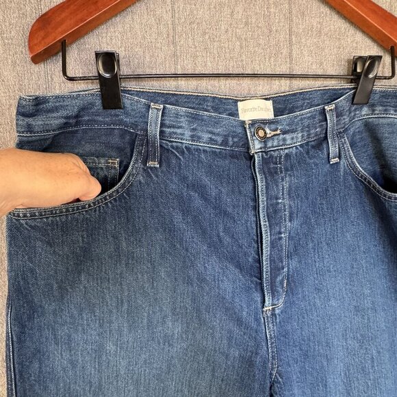 Favorite Daughter The Ollie Low Rise Ultimate Baggy Wide Leg Kent Wash Size 33 - Picture 6 of 17